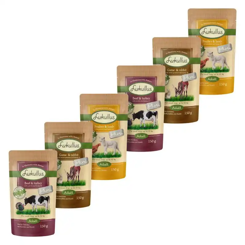 6 x 150 g Lukullus Naturkost Mini Mix Adult tasakos mix Ne maradj le