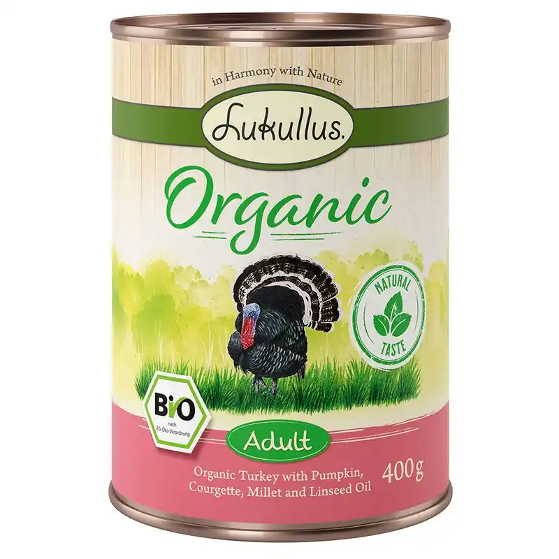 Kedvezményes ár Lukullus Organic Adult pulyka & cukkini (gluténmentes)