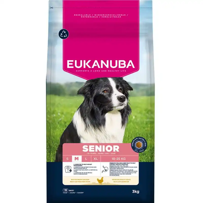 Szezonális akció Eukanuba Premium Nutrition Senior Medium Breed csirke