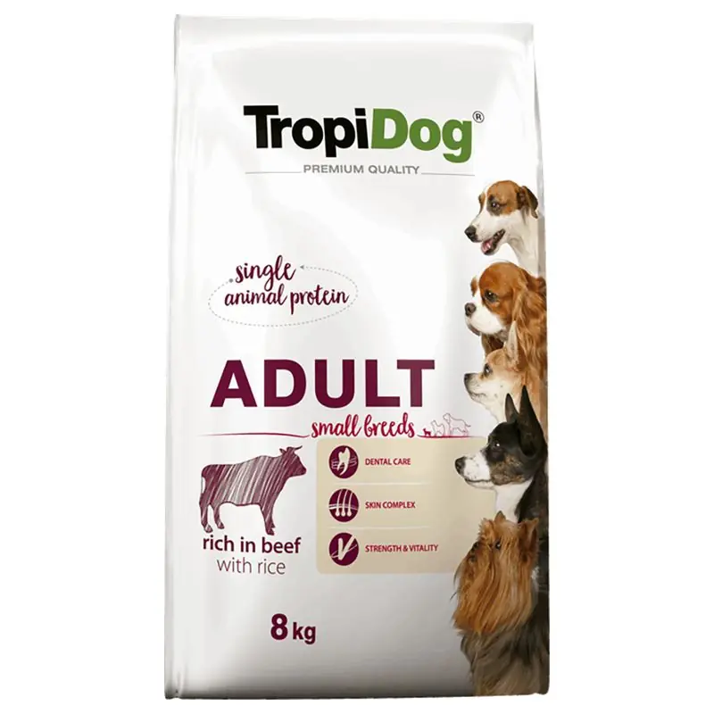 Legnépszerűbb Tropidog Premium Adult Small marha & rizs