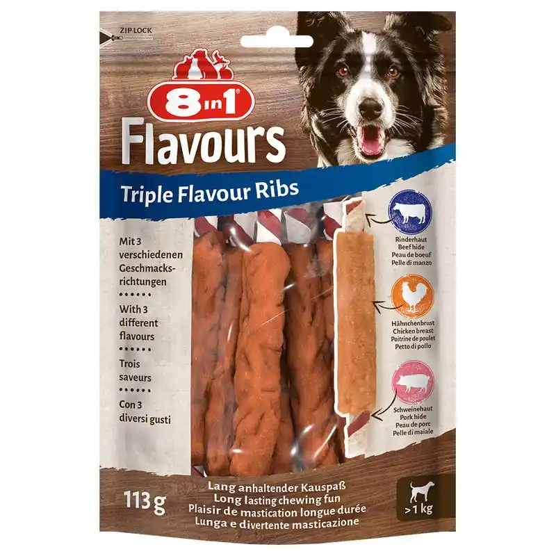 8in1 Triple Flavour Ribs rágórúd Biztonságos fizetés