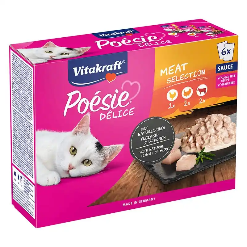 Nézd meg most Vitakraft Poésie DéliSauce tasakos mix 6 x 85 g