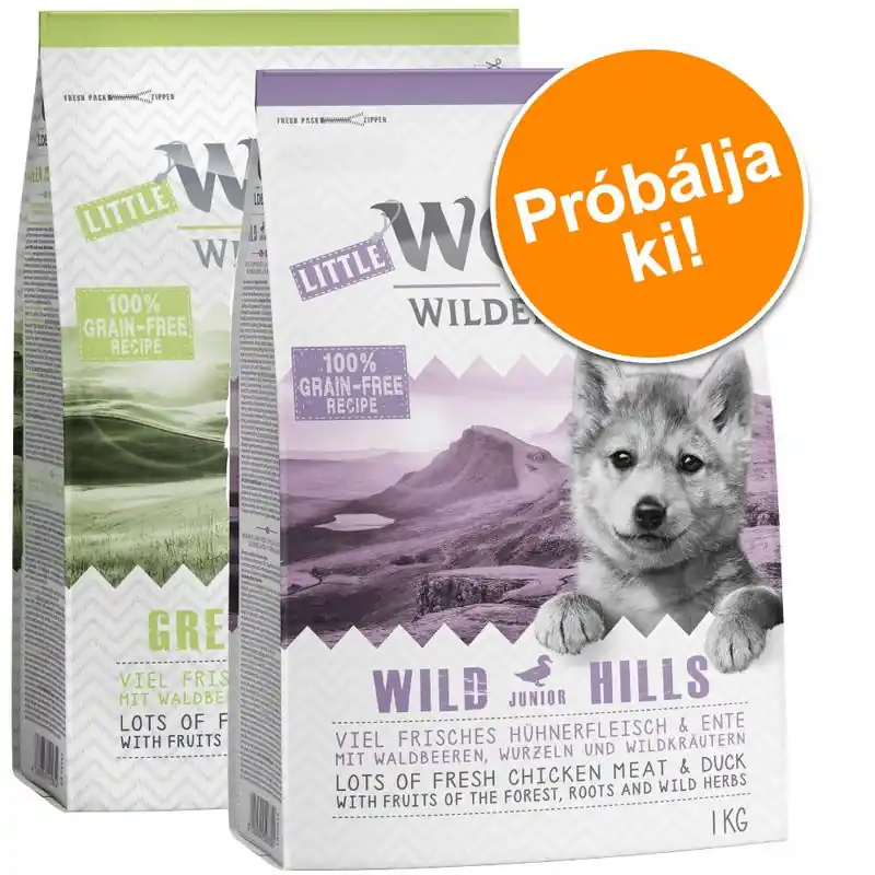 Exkluzív ajánlat Wolf of Wilderness Junior - vegyes próbacsomag 2 x 1 kg