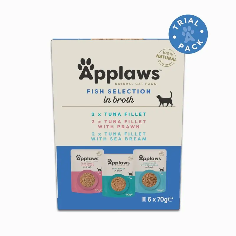 Exkluzív ajánlat Applaws tasakos hús-/hallében gazdaságos próba csomag 24 x 70 g