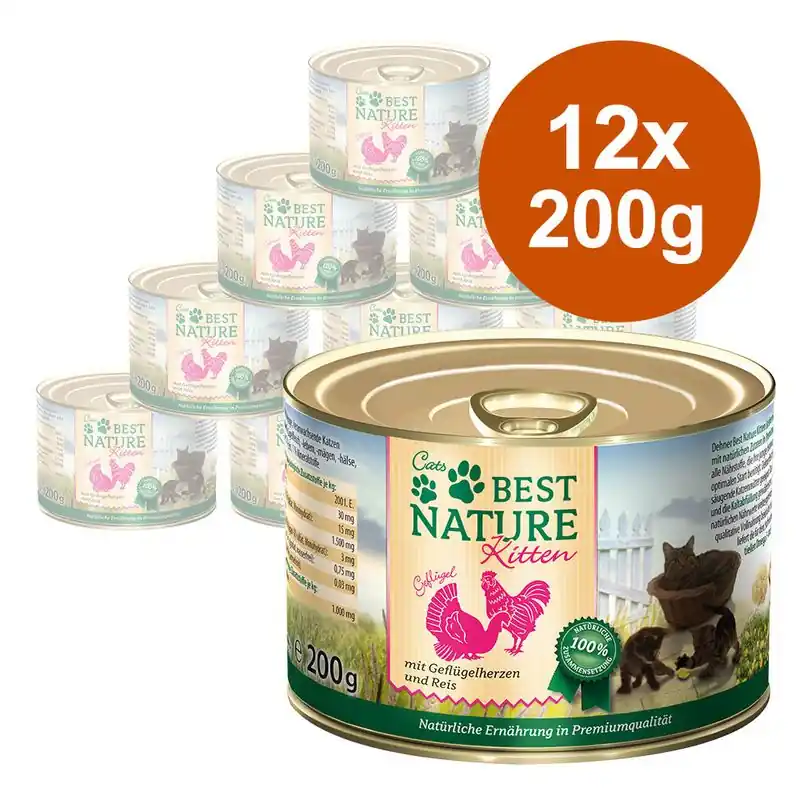 Ajánlat Best Nature Kitten gazdaságos csomag 12 x 200 g