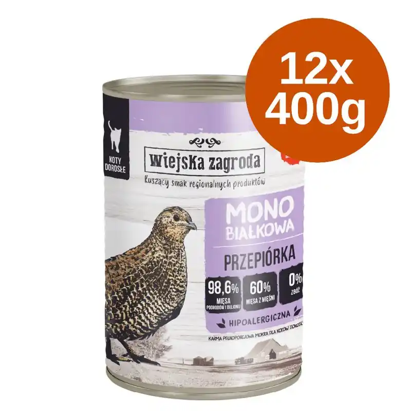 Wiejska Zagroda Cat Monoprotein 12 x 400 g Expressz kézbesítés
