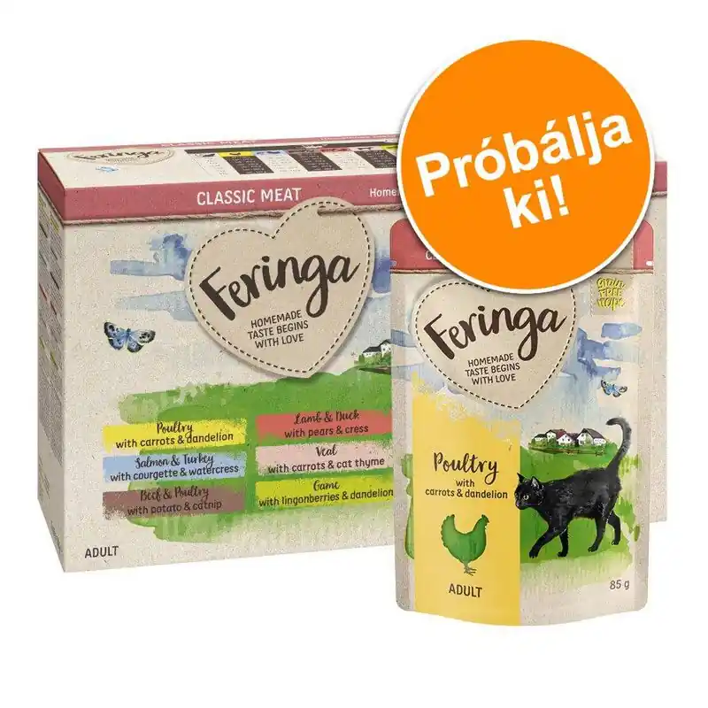 Végkiárusítás Feringa Classic Meat Menü tasakos vegyes próbacsomag 12 x 85 g