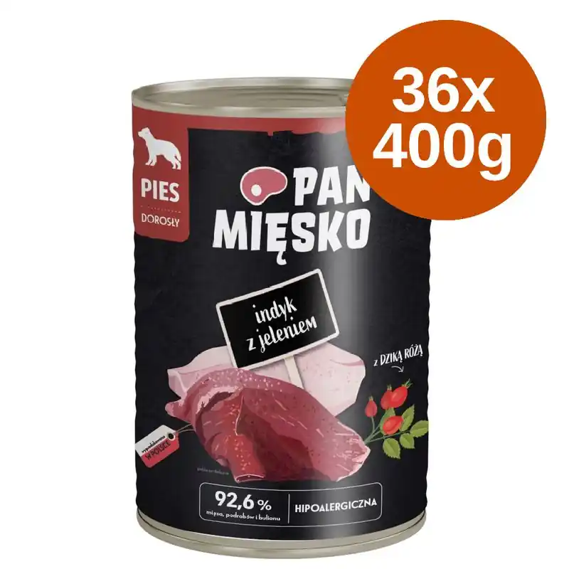Árengedmény Pan Mięsko Dog gazdaságos csomag 36 x 400 g