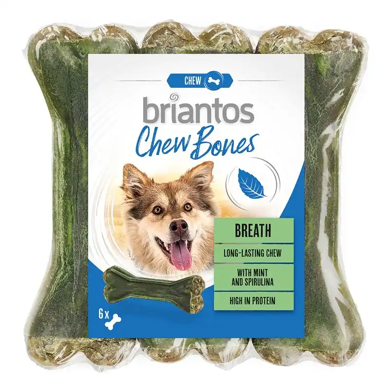 Biztonságos vásárlás Briantos Chew Bones Breath (mentával & spirulinával)