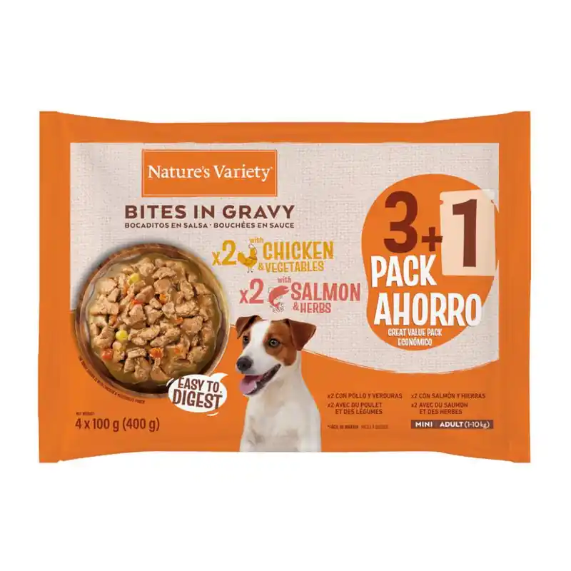 Ne maradj le Nature‘s Variety Bites szószban Mini Adult 8 x 100 g