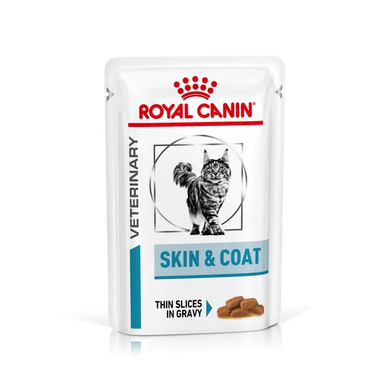 Expressz kézbesítés Royal Canin Veterinary Feline Skin & Coat szószban