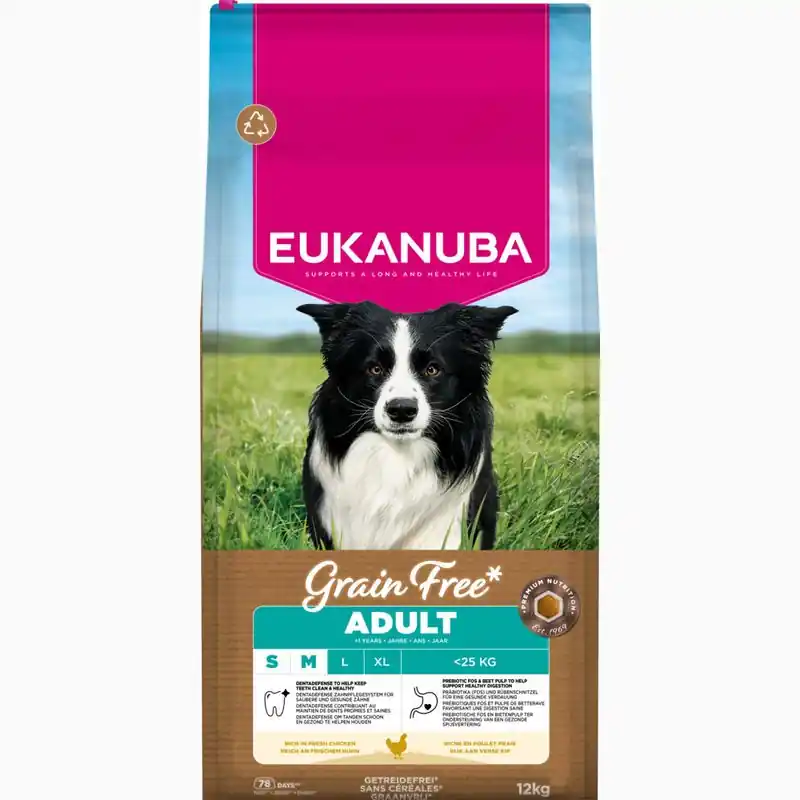 Akciós ár Eukanuba Grain Free Adult Small & Medium csirke