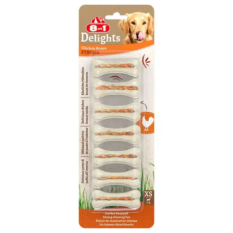 8in1 Delights Strong csirke rágócsont Prémium