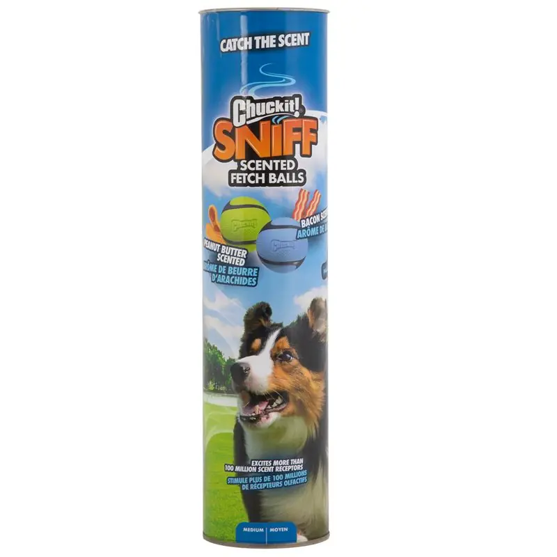 Kiárusítás Chuckit! Sniff Fetch Balls Canister kutyalabda szettben