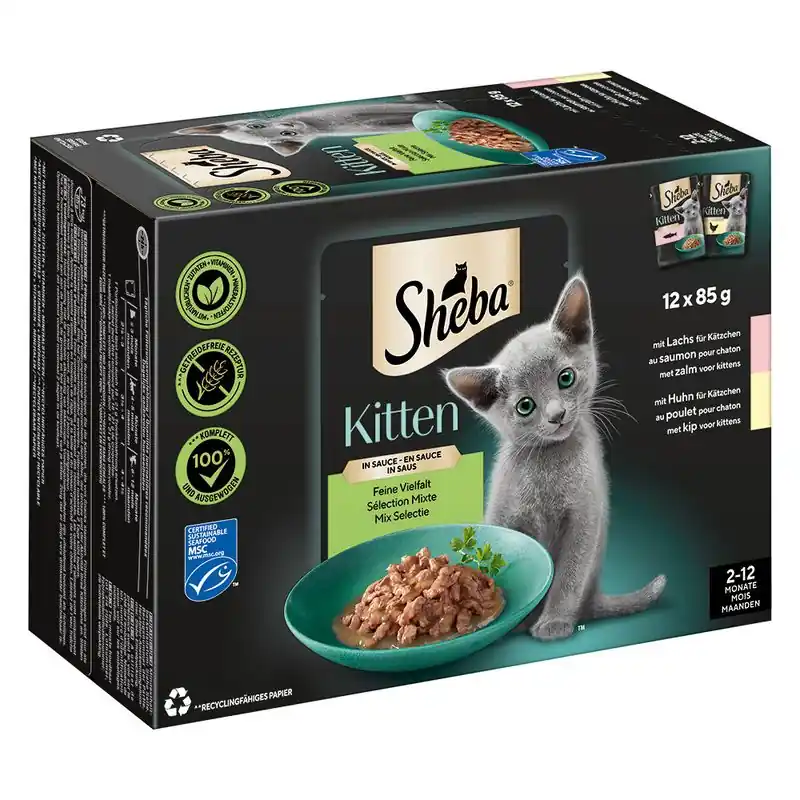 Sheba Kitten variációk vegyes csomag 12 x 85 g Legnépszerűbb