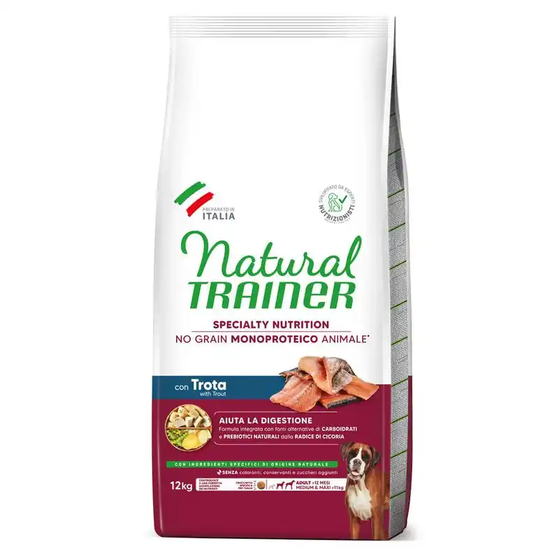 Legkelendőbb Natural Trainer No Grain Adult Medium & Maxi pisztráng