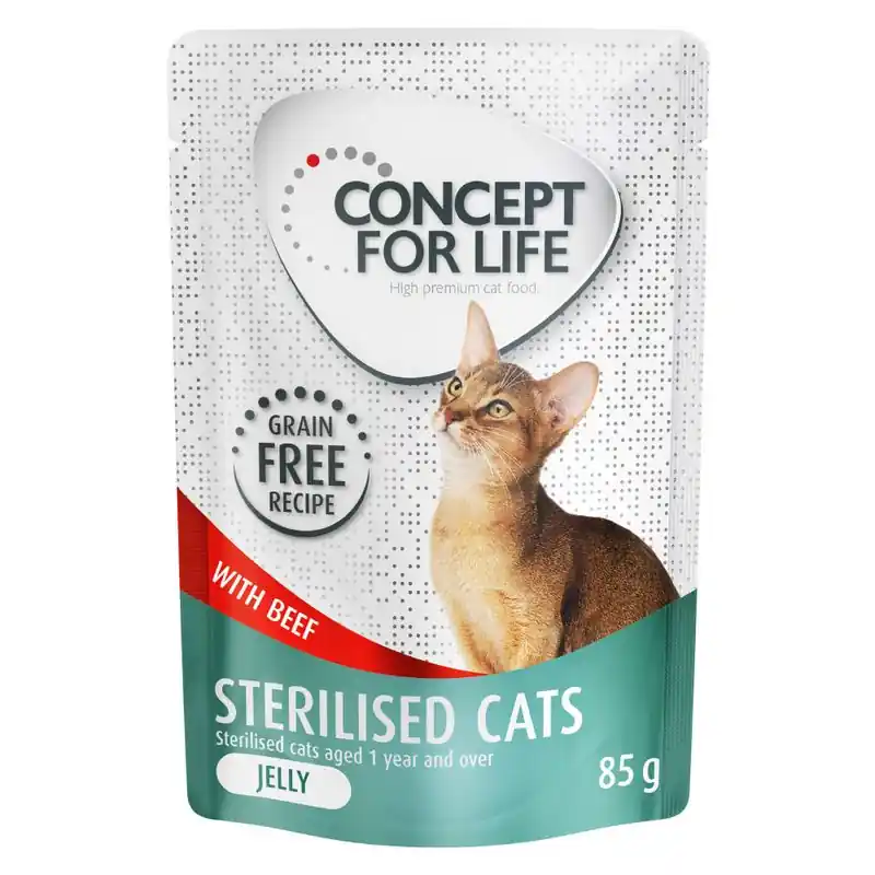 Csak ma Concept for Life Sterilised Cats marha gabonamentes - aszpikban