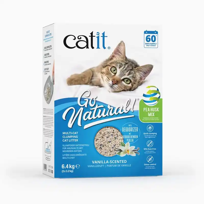 Ajánlat Catit Go Natural! borsó + bentonit alom vanília illattal