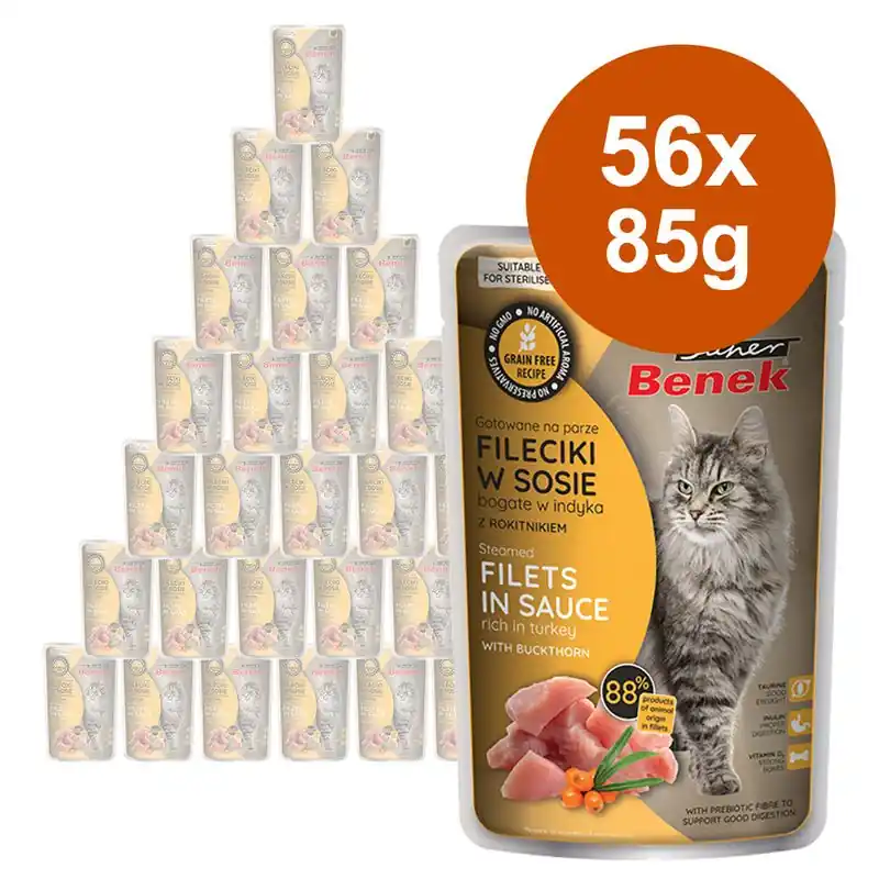 Super Benek gabonamentes párolt filék szószban gazdaságos csomag 56 x 85 g Prémium
