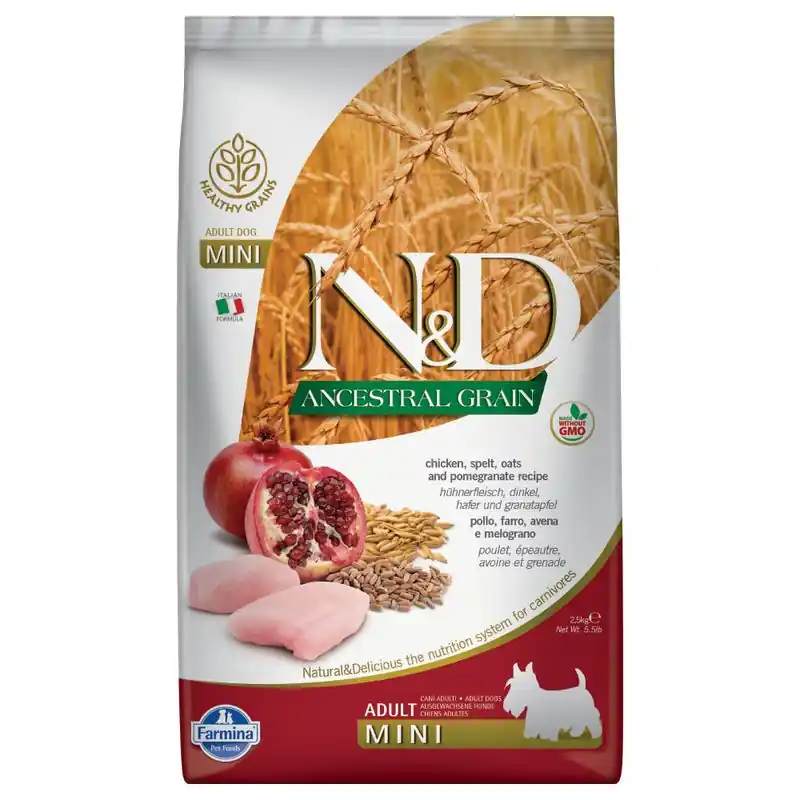 N&D Low Grain Mini csirke & gránátalma Rendeld meg most
