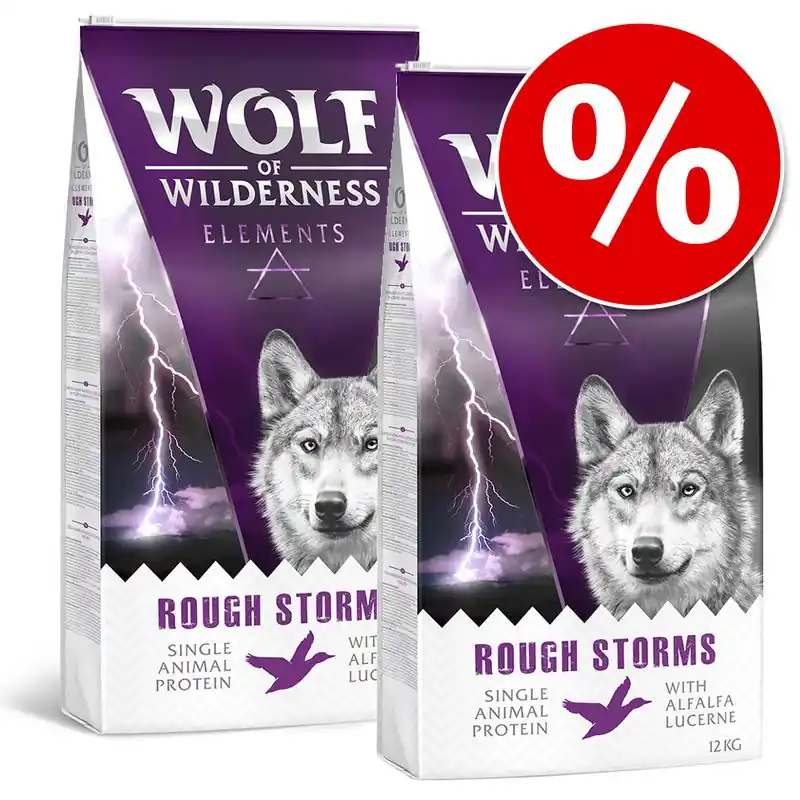 Árengedmény Wolf of Wilderness "Elements" gazdaságos csomag 2 x 12 kg