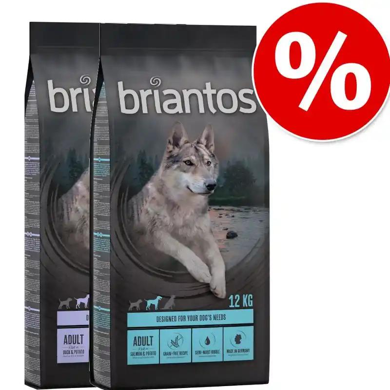 Korlátozott ajánlat Briantos gabonamentes gazdaságos csomag 2 x 12 kg