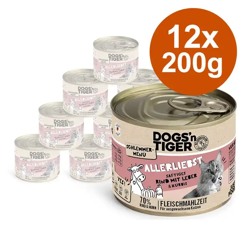 Azonnal elérhető Dogs‘n Tiger ínyenc menü gazdaságos csomag 12 x 200 g