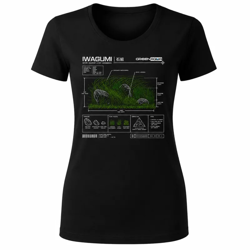 Green Aqua női slim póló - Iwagumi blueprint - XL Ajánlat