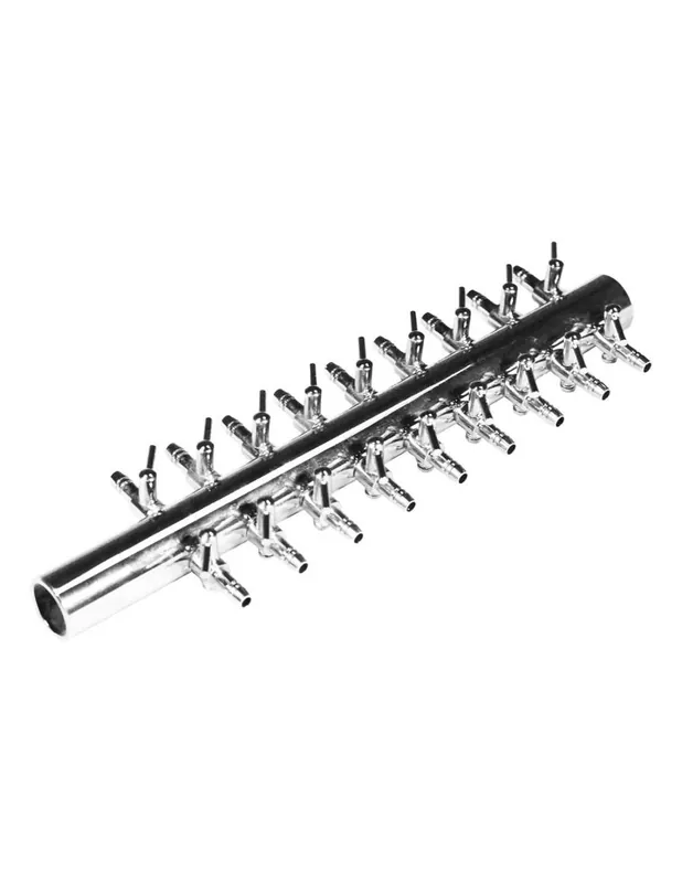 Csapos levegőelosztó fém 18 ágú (18mm be, 4/6mm ki) - nagy pumpához Kedvezményes ár