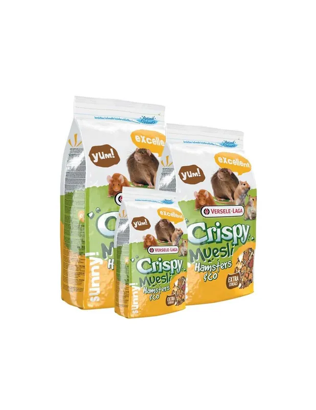 Utolsó esély Versele-Laga Crispy Muesli Hamsters & Co hörcsög, kis rágcsáló eledel 400g