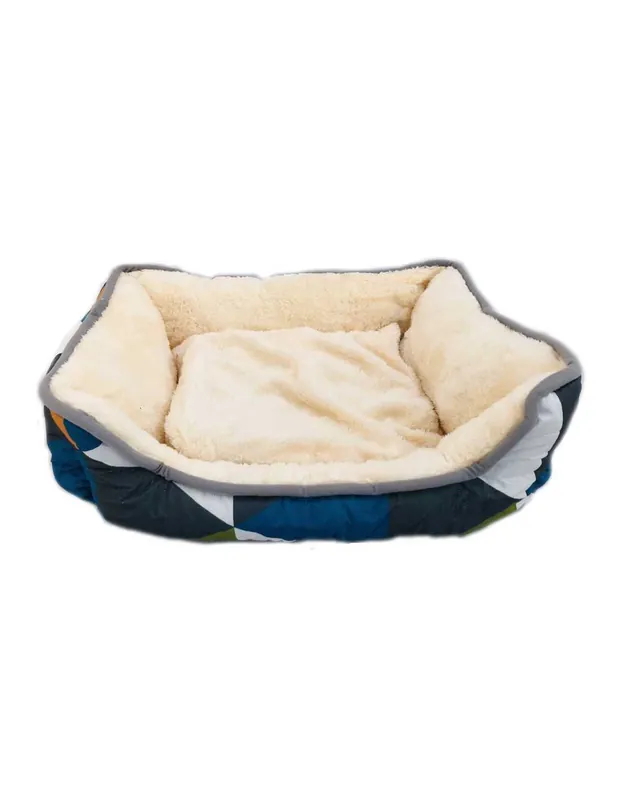 Kisállat fekhely színes kockás (CI84) - 47x40x14cm Expressz szállítás
