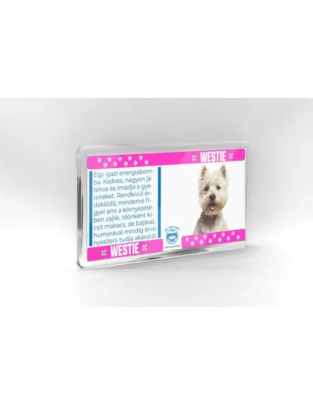 Kutyás hűtőmágnes 11*6cm - WESTIE Azonnal elérhető
