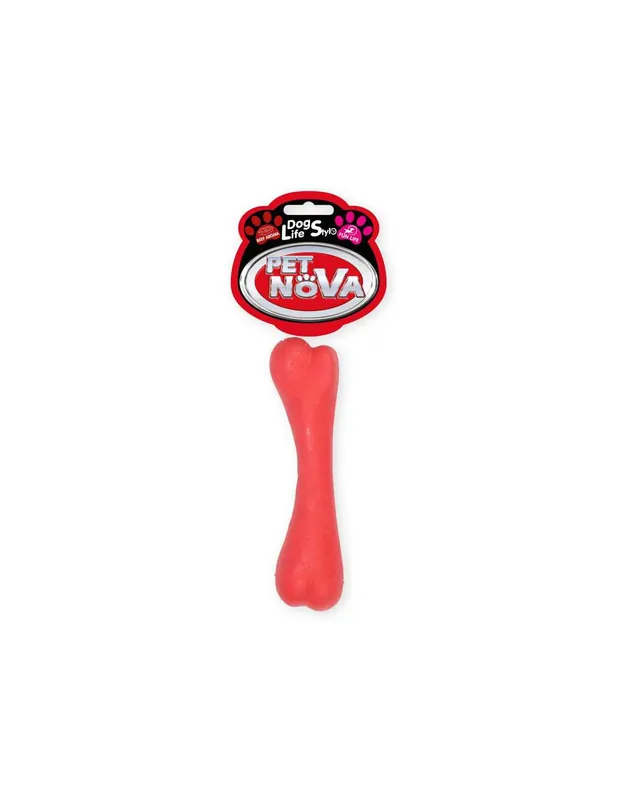 Pet Nova kutyajáték - TPR gumi csont 16cm (piros) Outlet