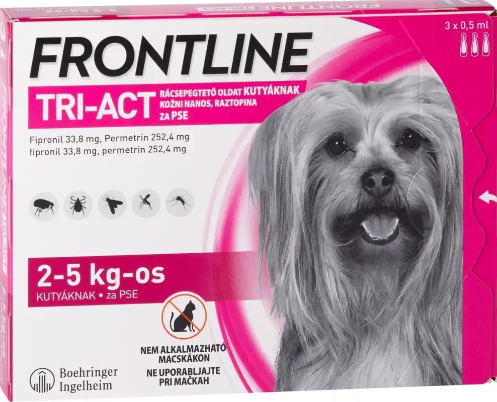 Frontline Tri-Act spot-on kutyáknak XS 2-5 kg 3 db Kedvezményes ár