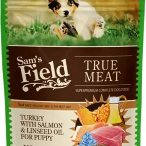 Sam‘s Field alutasakos puppy pulyka & lazac & lenmagolaj 260 g Biztonságos fizetés