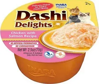 Ajánlat Inaba Cat Dashi Delights nedves macskaeledel - csirke, lazac 70 g