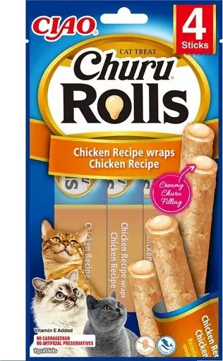 Exkluzív ajánlat Inaba Cat Churu Rolls - csirke 4 x 10 g