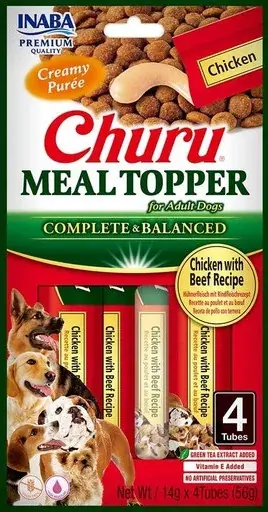 Inaba Dog Churu Meal Topper nedves kutyaeledel - csirke, marha 4 x 14 g Újdonság
