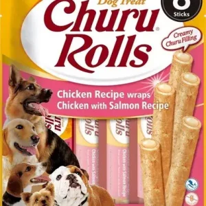 Kedvezményes ár Inaba Dog Churu Rolls - csirke, lazac 8 x 12 g