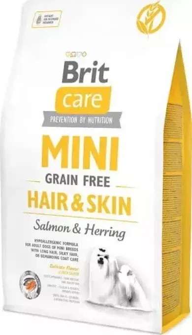 Brit Care Mini Grain Free Hair&Skin Salmon & Herring 400 g Csak ma