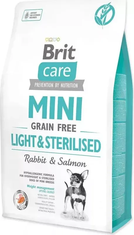 Vedd meg most Brit Care Mini Grain Free Light&Sterilised Rabbit & Salmon 2 kg