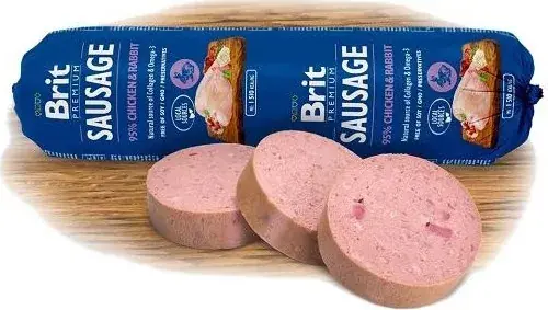 Szezonális akció Brit Premium Sausage Chicken & Rabbit 800 g