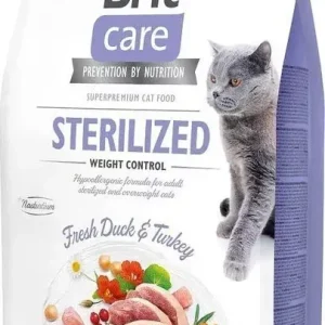 Alacsony ár Brit Care Cat Grain Free STERILISED - WEIGHT CONTROL Duck and Turkey 400 g