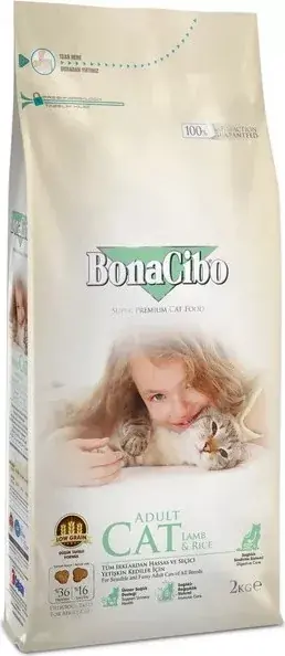 Alacsony ár Bonacibo Cat (Bárány, szardella, rák és rizs) 15 kg