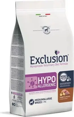 Prémium Exclusion Hypoallergenic Rabbit & Potato Medium & Large Breed kutya gyógytáp 2 kg