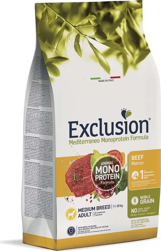 Exclusion Beef Medium Breed kutya száraz táp Adult 12 kg Outlet