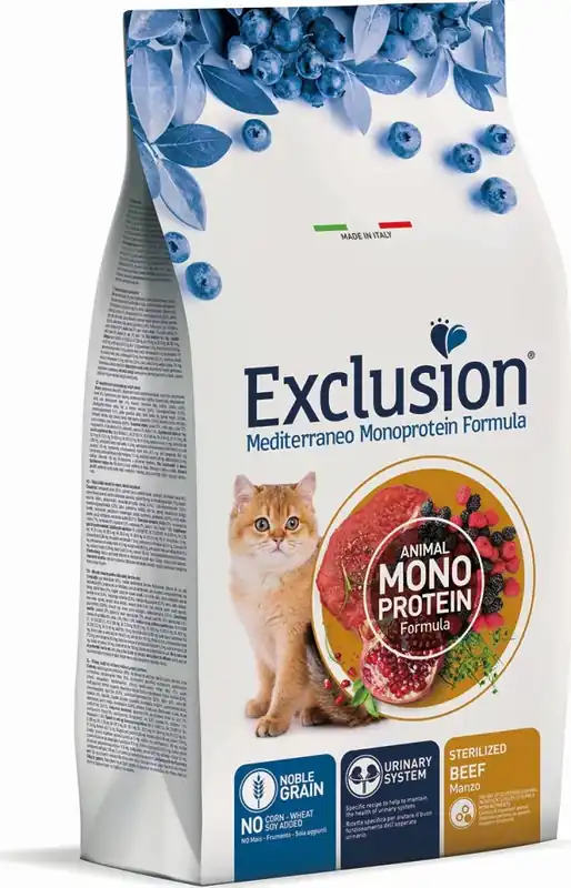 Kiárusítás Exclusion Sterilized Beef macska száraztáp 300 g