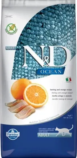 N&D Cat Ocean hering & narancs adult 5 kg Gyors kiszállítás