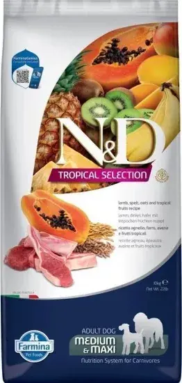 Akciós ár N&D Tropical Selection Dog Lamb Adult medium/maxi 10 kg