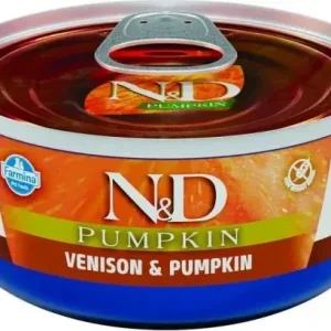 N&D Pumpkin Cat konzerv szarvas & sütőtök 80 g Újdonság
